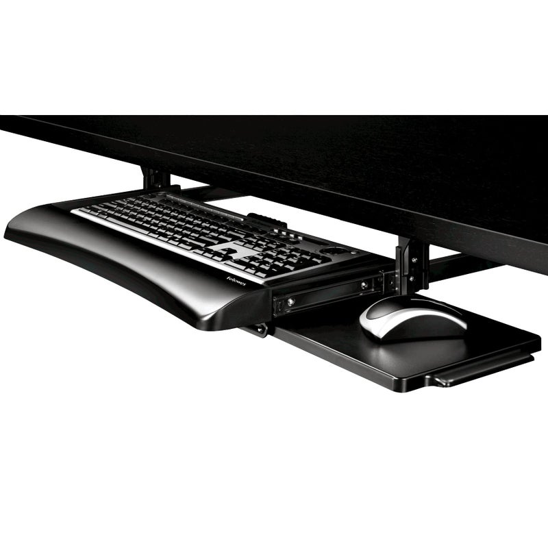 Fellowes Office Suites Underdesk Keyboard Drawer, Black/Silver (9140305) - Image 1